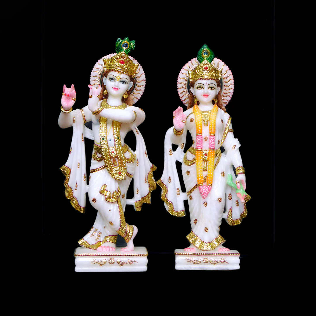 Jugal Jodi Radha Krishna, White Marble