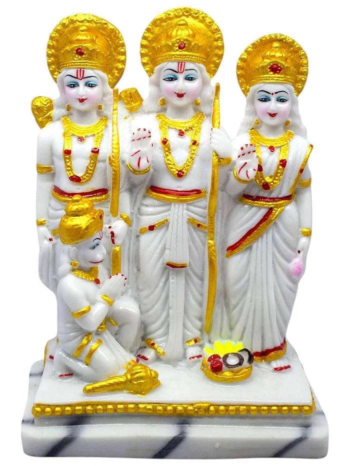 Ram Darbar, 12 Inch, White Marble Statue