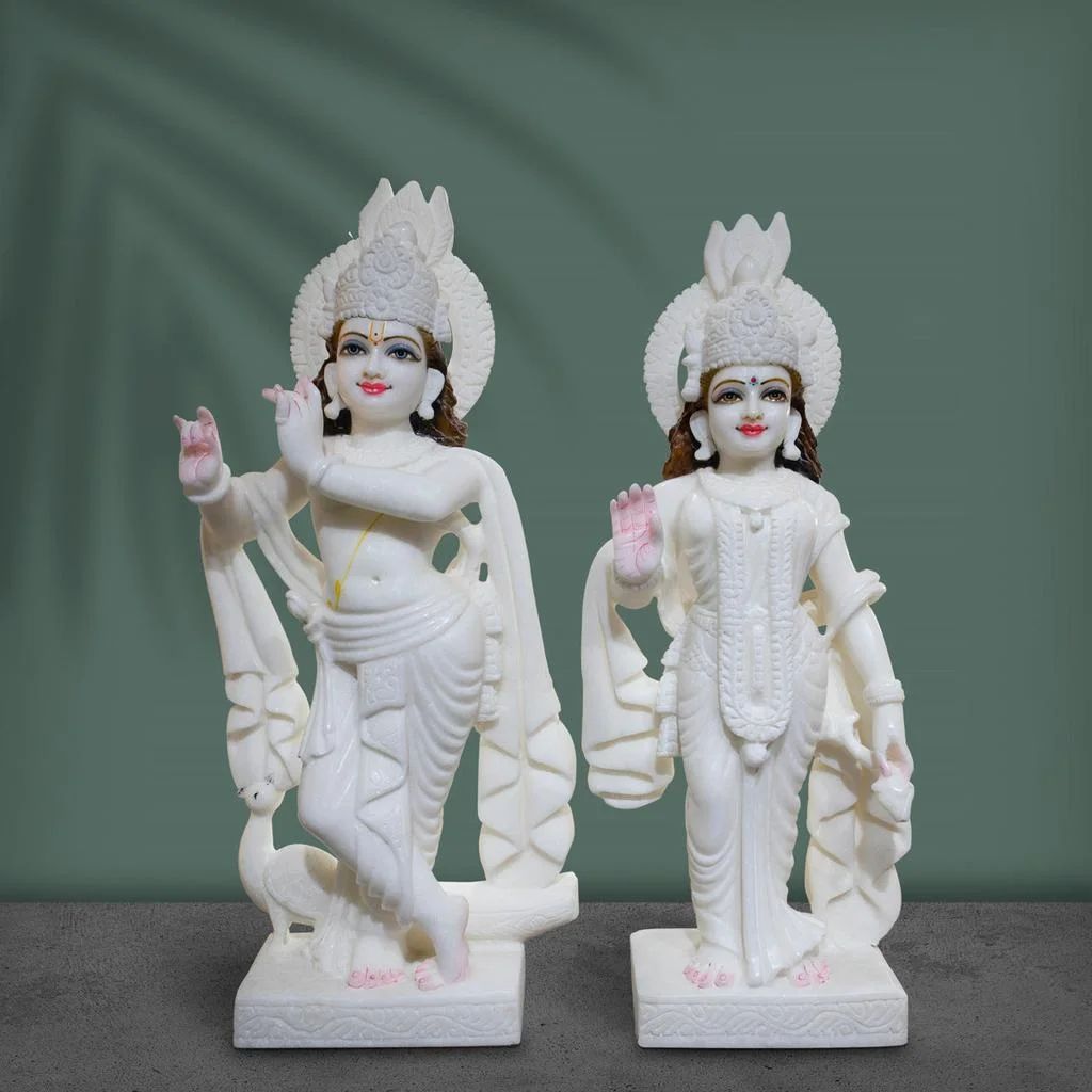 Jugal Jodi Radha Krishna, White Marble
